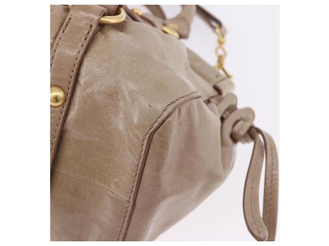 Borsa a mano Miu Miu Vitellolux 2way Beige Gold Auth 204328V Argento - vista 14