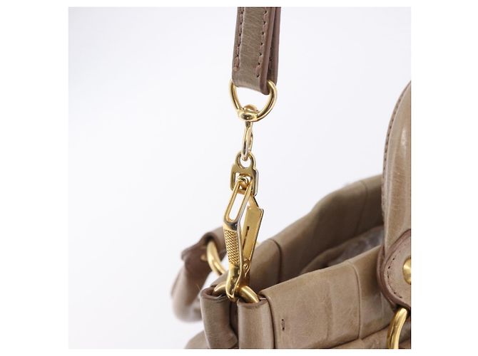 Borsa a mano Miu Miu Vitellolux 2way Beige Gold Auth 204328V Argento - vista 18