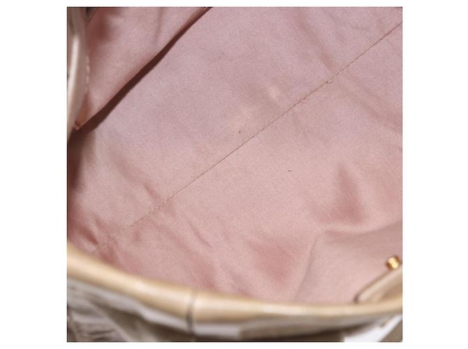 Borsa a mano Miu Miu Vitellolux 2way Beige Gold Auth 204328V Argento - vista 21
