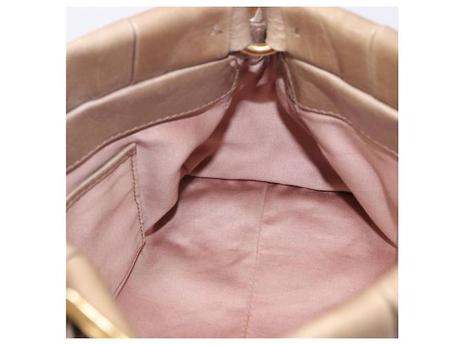 Borsa a mano Miu Miu Vitellolux 2way Beige Gold Auth 204328V Argento - vista 22