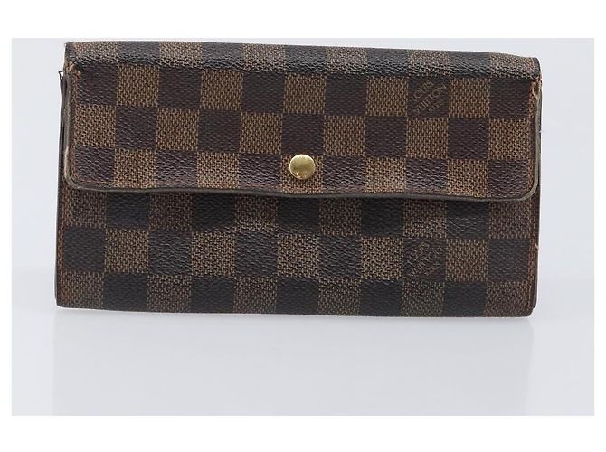 LOUIS VUITTON Damier Ebene Epi Monogram Wallet 3 Set Black LV Auth BA15750 Noir Damier ebène - vue 10