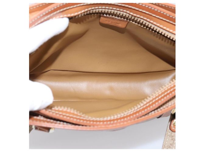 Céline CELINE Macadam Canvas Tote Bag PVC Beige Gold Auth 204866A Golden - Ansicht 17