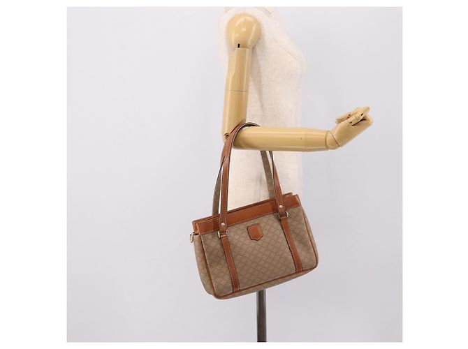 Céline CELINE Macadam Canvas Tote Bag PVC Beige Gold Auth 204866A Golden - Ansicht 25