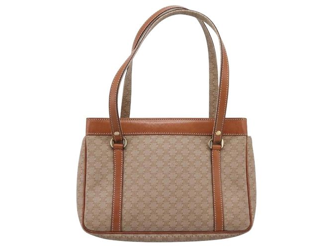 Céline CELINE Macadam Canvas Tote Bag PVC Beige Gold Auth 204866A Golden - Ansicht 3