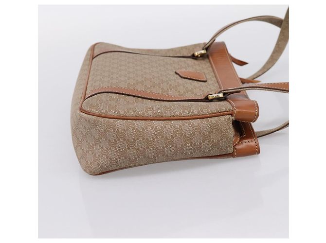 Céline CELINE Macadam Canvas Tote Bag PVC Beige Gold Auth 204866A Golden - Ansicht 5