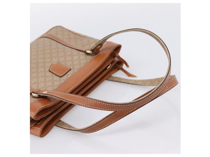 Céline CELINE Macadam Canvas Tote Bag PVC Beige Gold Auth 204866A Golden - Ansicht 7
