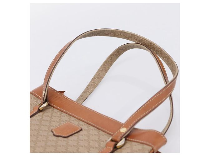 Céline CELINE Macadam Canvas Tote Bag PVC Beige Gold Auth 204866A Golden - Ansicht 8