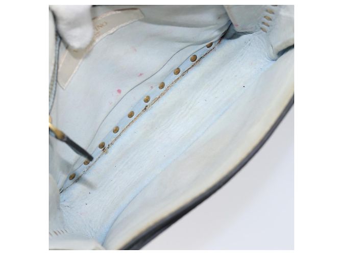 Borsa a tracolla VALENTINO Studs in pelle azzurro oro Auth LN123 D'oro Blu chiaro - vista 9
