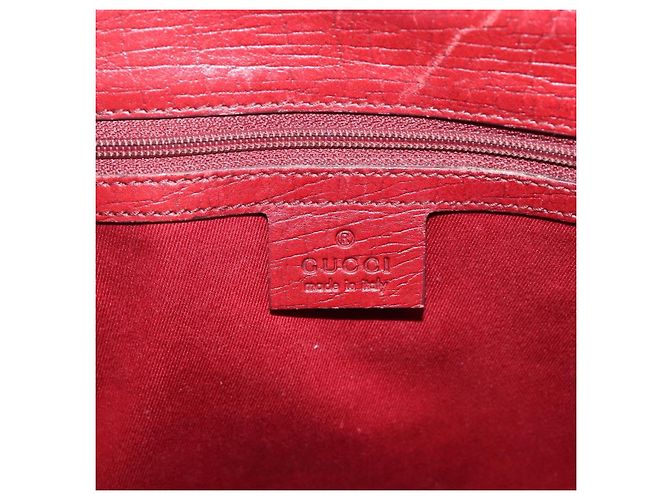 Borsa a mano GUCCI GG Canvas Bamboo Rossa Argento 112526 Auth 204886 Rosso - vista 14