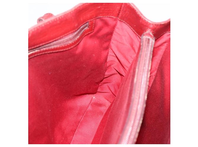 Borsa a mano GUCCI GG Canvas Bamboo Rossa Argento 112526 Auth 204886 Rosso - vista 16