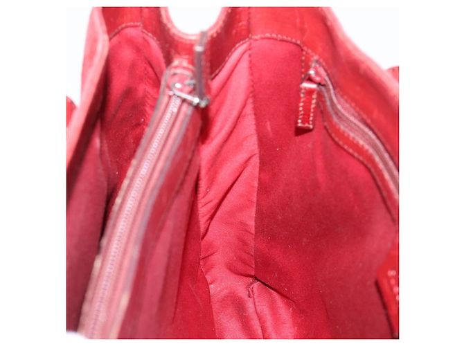 Borsa a mano GUCCI GG Canvas Bamboo Rossa Argento 112526 Auth 204886 Rosso - vista 17