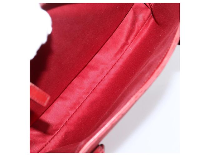 Borsa a mano GUCCI GG Canvas Bamboo Rossa Argento 112526 Auth 204886 Rosso - vista 22