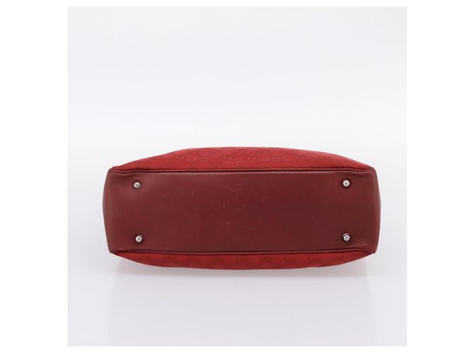 Borsa a mano GUCCI GG Canvas Bamboo Rossa Argento 112526 Auth 204886 Rosso - vista 9