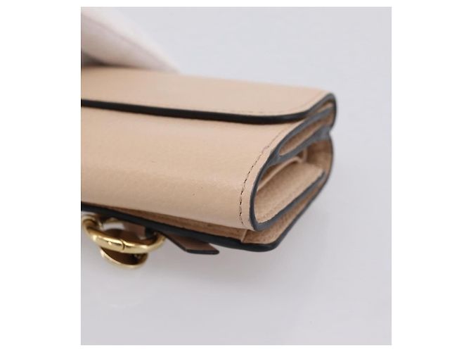 Chloé Cartera Chloe Alphabet Trifold de cuero rosa tono dorado Auth BA15602 - vista 10