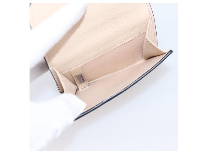 Chloé Cartera Chloe Alphabet Trifold de cuero rosa tono dorado Auth BA15602 - vista 18