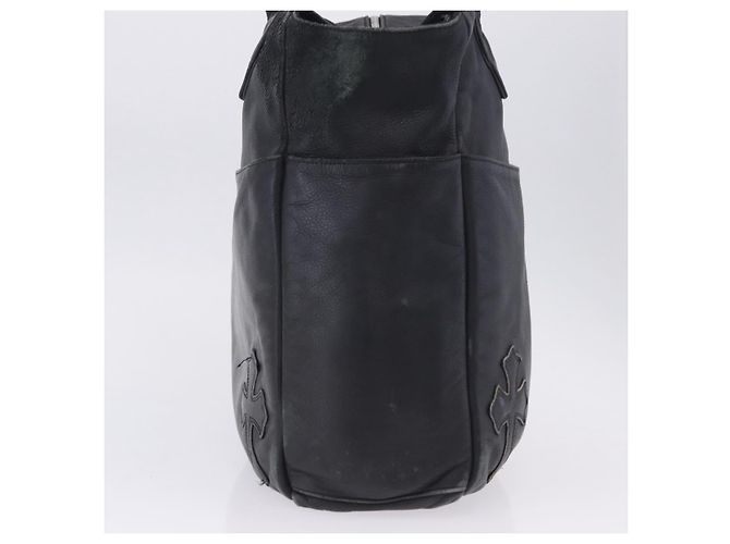 Borsa Tote Chrome Hearts Pelle Nera Auth 204170V Nero - vista 11