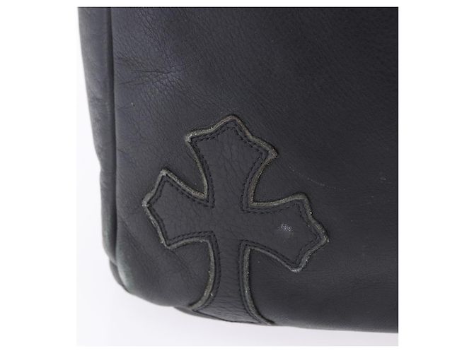 Borsa Tote Chrome Hearts Pelle Nera Auth 204170V Nero - vista 3