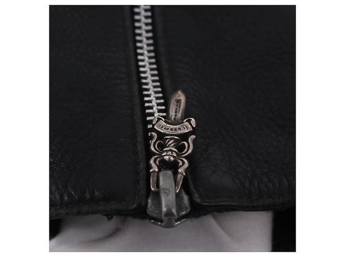 Borsa Tote Chrome Hearts Pelle Nera Auth 204170V Nero - vista 31