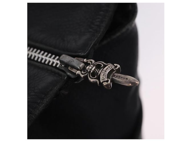 Borsa Tote Chrome Hearts Pelle Nera Auth 204170V Nero - vista 32