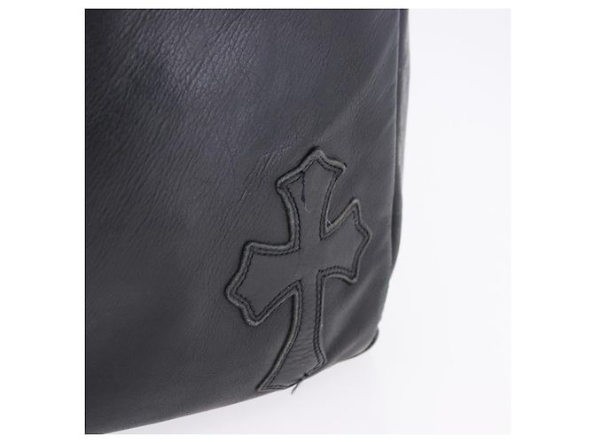 Borsa Tote Chrome Hearts Pelle Nera Auth 204170V Nero - vista 4