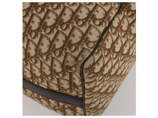 Borsa Boston Christian Dior Trotter Canvas Marrone Oro Auth 201940 D'oro - vista 10