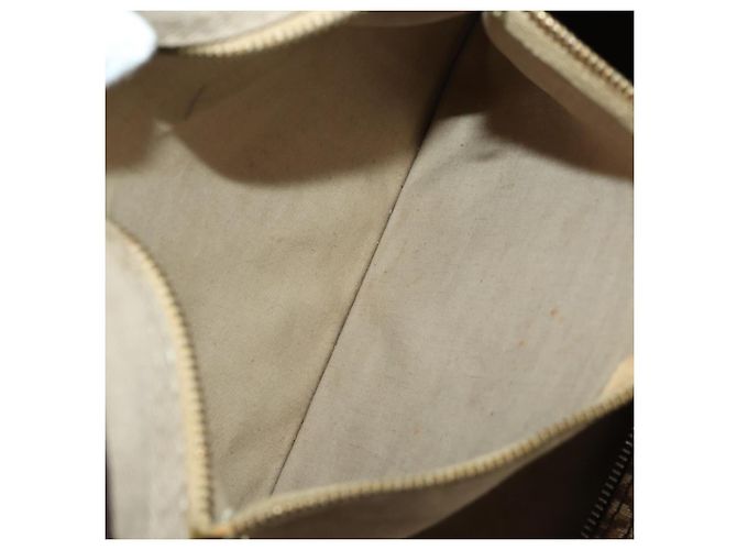 Borsa Boston Christian Dior Trotter Canvas Marrone Oro Auth 201940 D'oro - vista 20