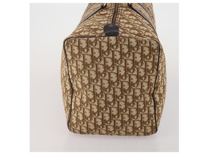 Borsa Boston Christian Dior Trotter Canvas Marrone Oro Auth 201940 D'oro - vista 5