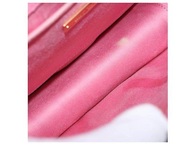 Borsa a tracolla Miu Miu Madras Chain in pelle rosa tono oro Auth ka6212 - vista 24