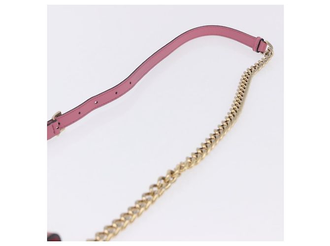 Borsa a tracolla Miu Miu Madras Chain in pelle rosa tono oro Auth ka6212 - vista 9