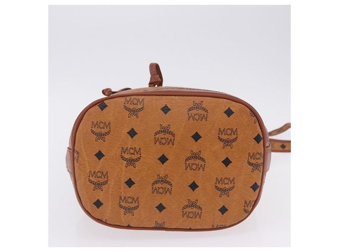 MCM Vicetos Logogram Schultertasche PVC Leather Brown Gold Auth 204094 Braun Golden - Ansicht 11