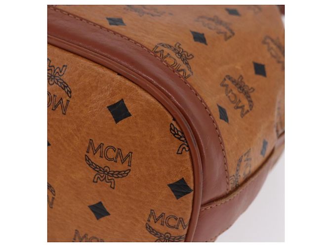 MCM Vicetos Logogram Schultertasche PVC Leather Brown Gold Auth 204094 Braun Golden - Ansicht 13