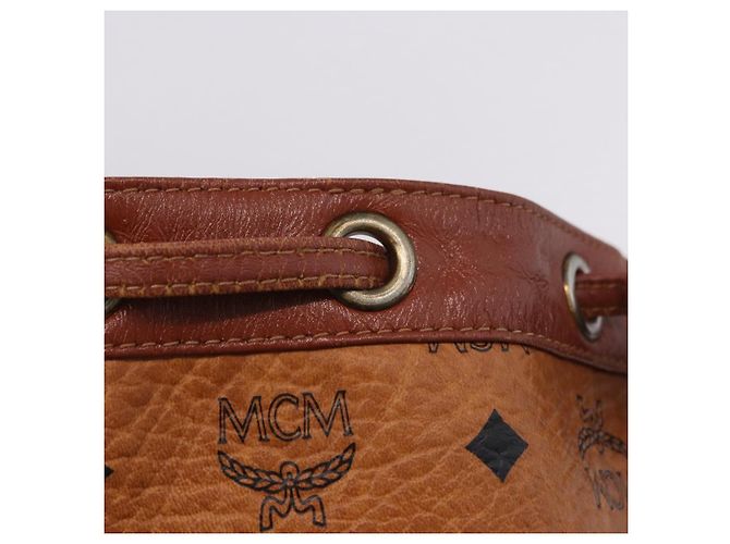 MCM Vicetos Logogram Schultertasche PVC Leather Brown Gold Auth 204094 Braun Golden - Ansicht 21
