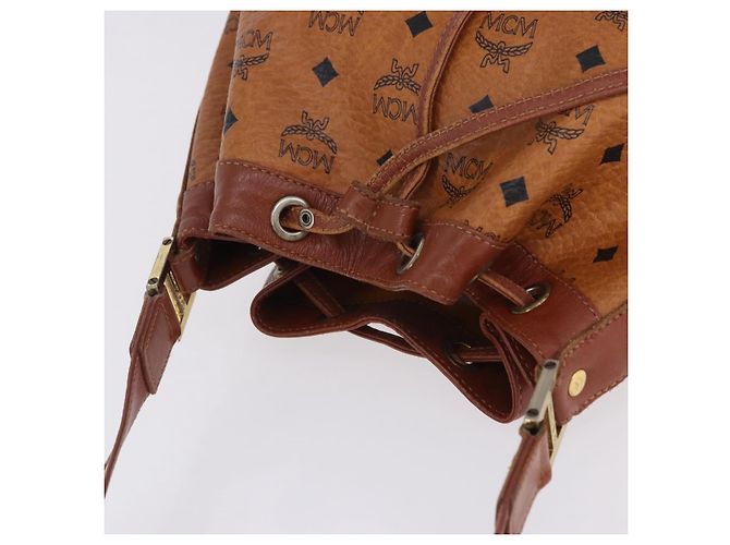 MCM Vicetos Logogram Schultertasche PVC Leather Brown Gold Auth 204094 Braun Golden - Ansicht 6