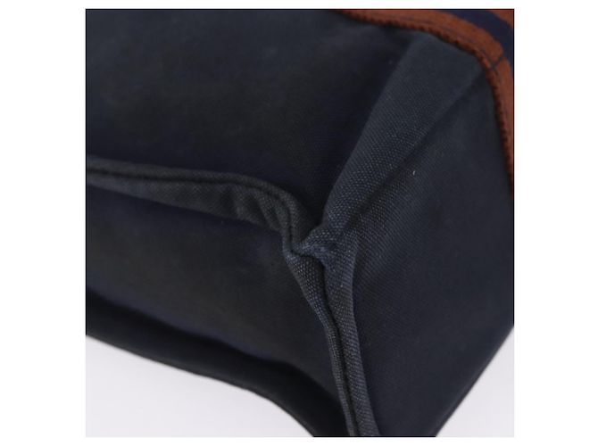 Hermès HERMES Nuova Borsa a Mano Fourre Tout PM Canvas Navy Silver Auth 204058 Argento Blu navy - vista 14