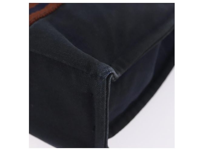 Hermès HERMES Nuova Borsa a Mano Fourre Tout PM Canvas Navy Silver Auth 204058 Argento Blu navy - vista 15