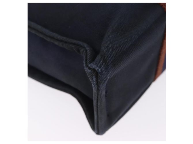 Hermès HERMES Nuova Borsa a Mano Fourre Tout PM Canvas Navy Silver Auth 204058 Argento Blu navy - vista 16