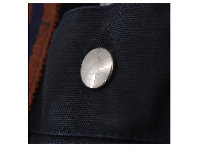 Hermès HERMES Nuova Borsa a Mano Fourre Tout PM Canvas Navy Silver Auth 204058 Argento Blu navy - vista 18