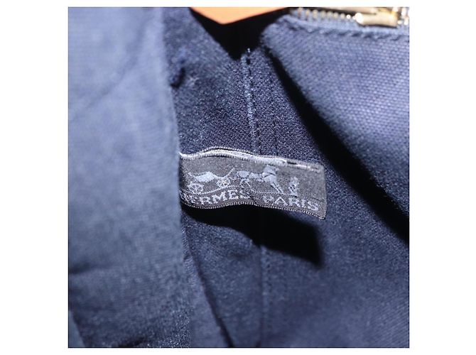 Hermès HERMES Nuova Borsa a Mano Fourre Tout PM Canvas Navy Silver Auth 204058 Argento Blu navy - vista 19