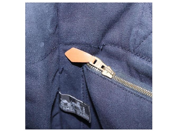 Hermès HERMES Nuova Borsa a Mano Fourre Tout PM Canvas Navy Silver Auth 204058 Argento Blu navy - vista 23