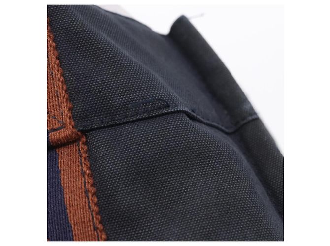 Hermès HERMES Nuova Borsa a Mano Fourre Tout PM Canvas Navy Silver Auth 204058 Argento Blu navy - vista 26