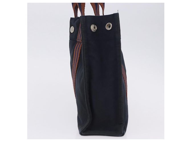 Hermès HERMES Nuova Borsa a Mano Fourre Tout PM Canvas Navy Silver Auth 204058 Argento Blu navy - vista 4