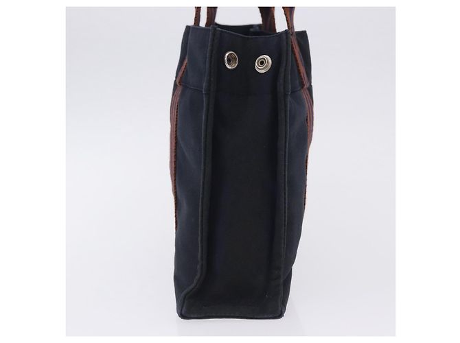 Hermès HERMES Nuova Borsa a Mano Fourre Tout PM Canvas Navy Silver Auth 204058 Argento Blu navy - vista 5