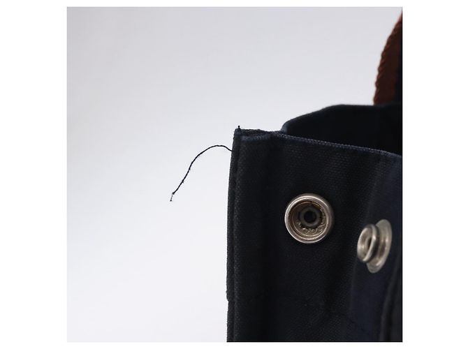 Hermès HERMES Nuova Borsa a Mano Fourre Tout PM Canvas Navy Silver Auth 204058 Argento Blu navy - vista 6