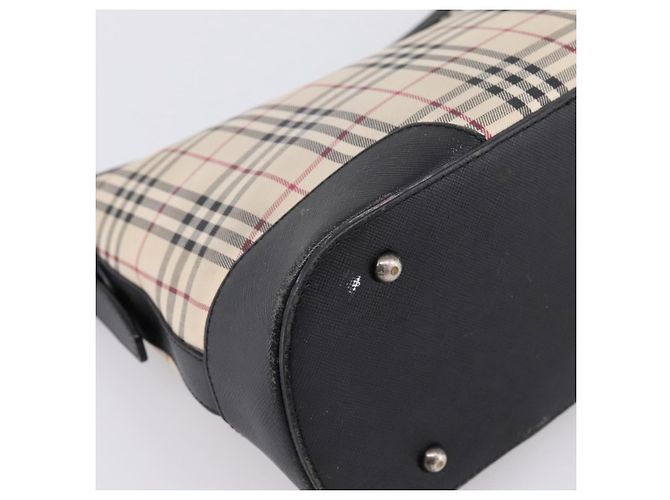 BURBERRY Nova Check Schultertasche Canvas Beige Silver Auth 203707 Silber - Ansicht 13