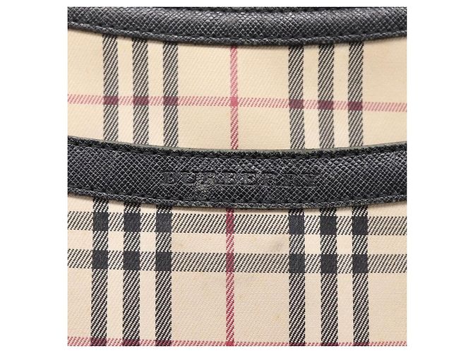 BURBERRY Nova Check Schultertasche Canvas Beige Silver Auth 203707 Silber - Ansicht 15