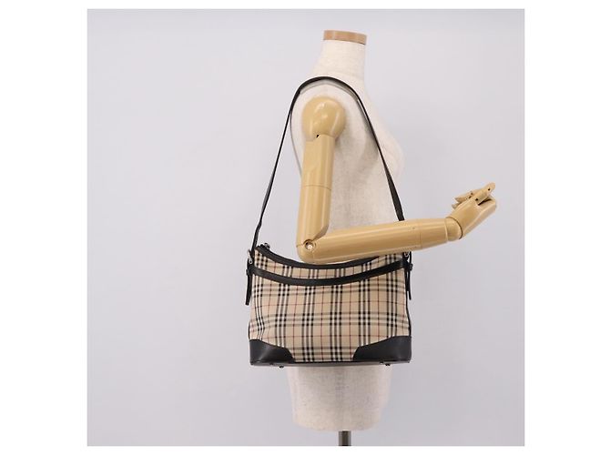 BURBERRY Nova Check Schultertasche Canvas Beige Silver Auth 203707 Silber - Ansicht 23