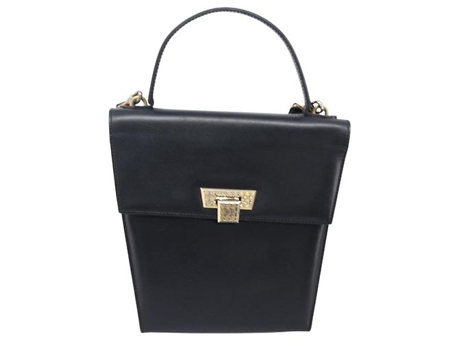 Borsa a mano Christian Dior in pelle 2way Nero Oro Auth 204155 D'oro - vista 2