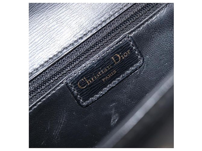 Borsa a mano Christian Dior in pelle 2way Nero Oro Auth 204155 D'oro - vista 20