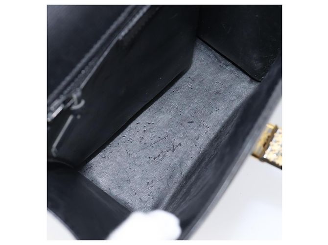 Borsa a mano Christian Dior in pelle 2way Nero Oro Auth 204155 D'oro - vista 21