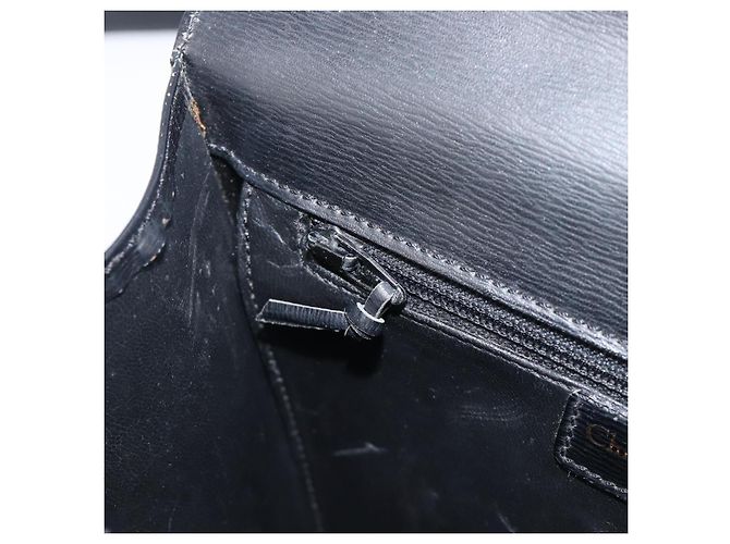 Borsa a mano Christian Dior in pelle 2way Nero Oro Auth 204155 D'oro - vista 24